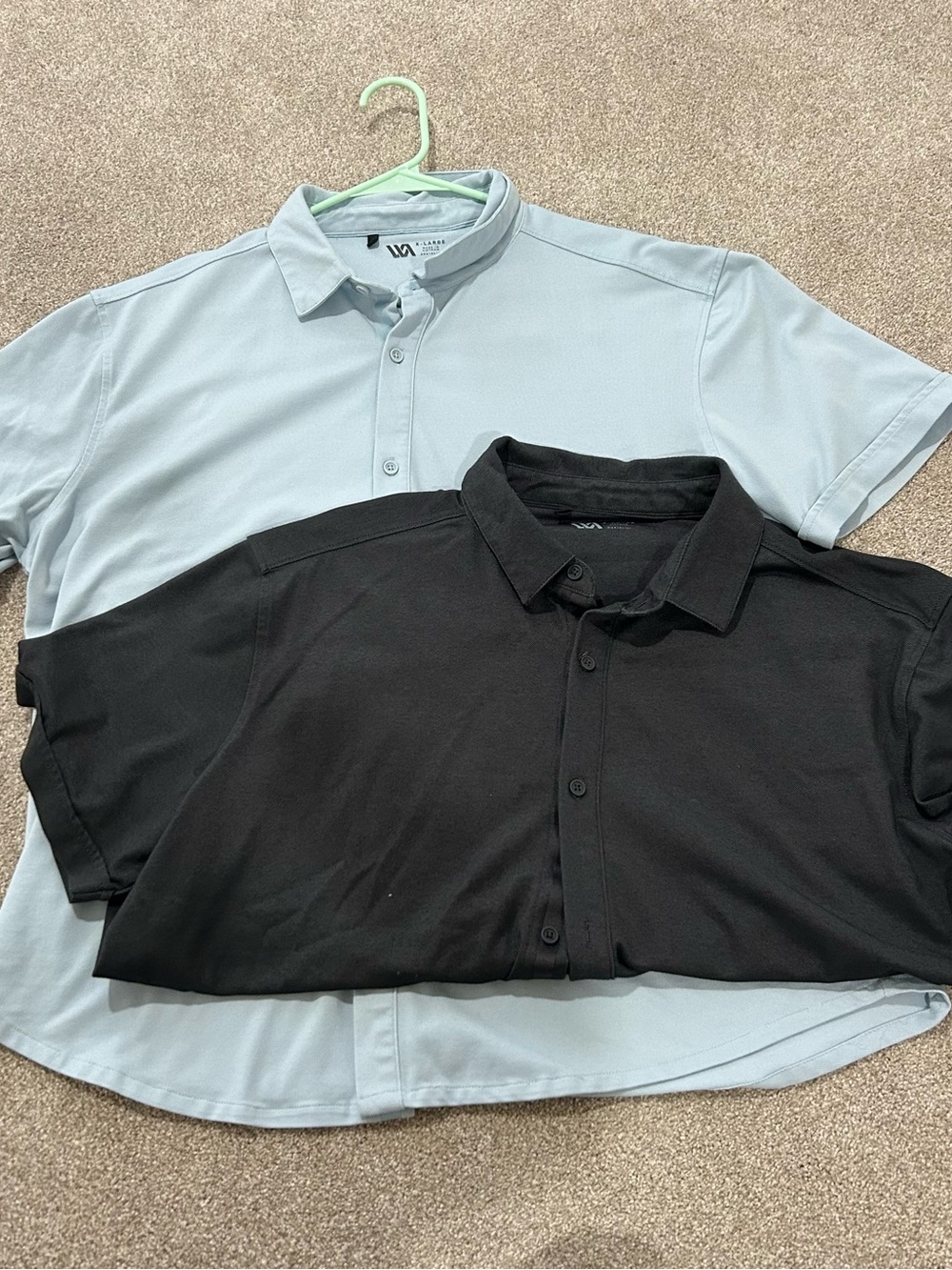 Men's Polo Shirt - Black and Light Blue, Classic Collared Short Sleeve